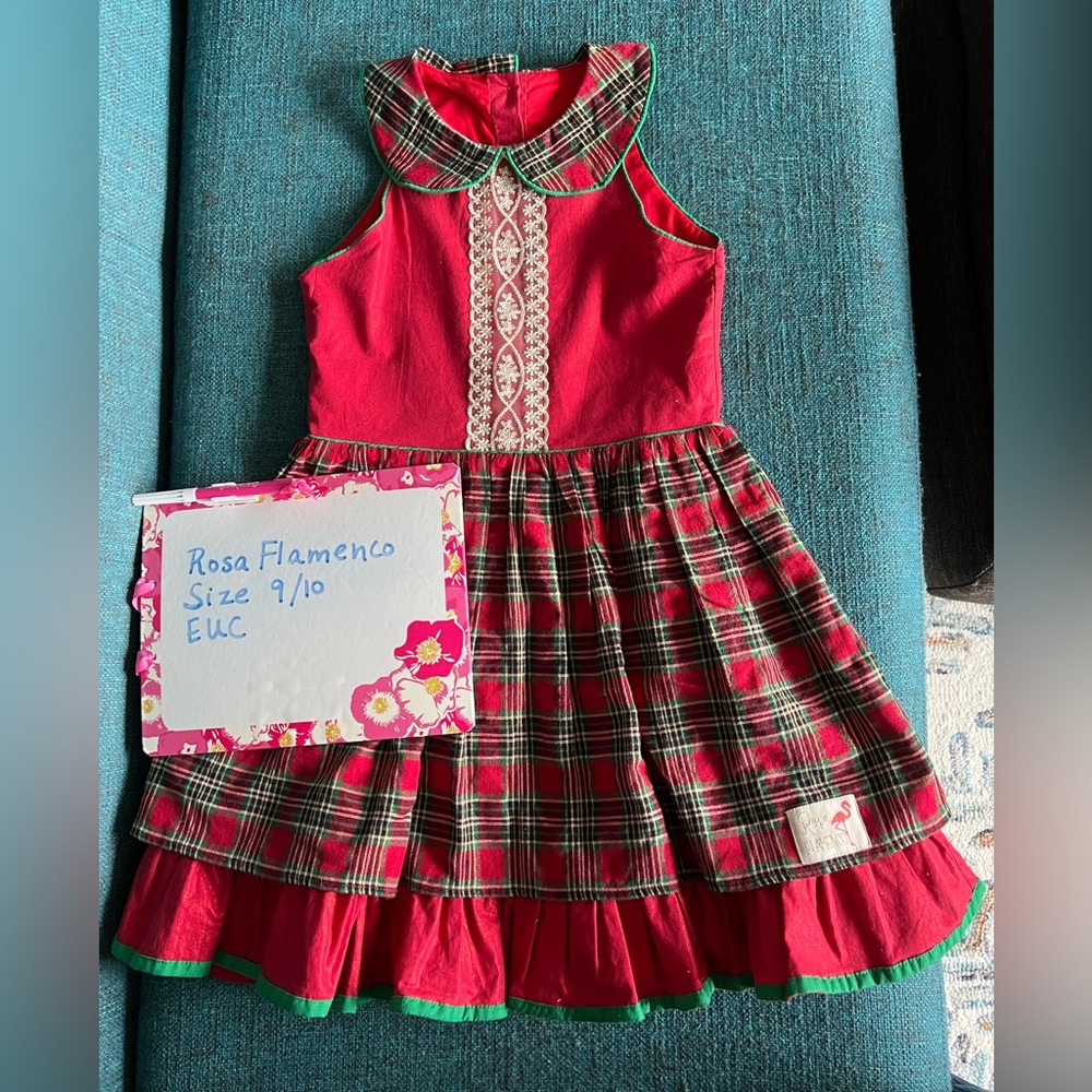 Red Plaid Kids Formal Dress